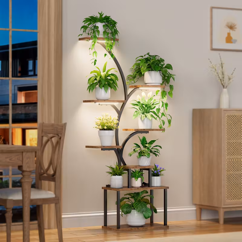 8-tier S-shaped plant stand with grow lights, image 6
